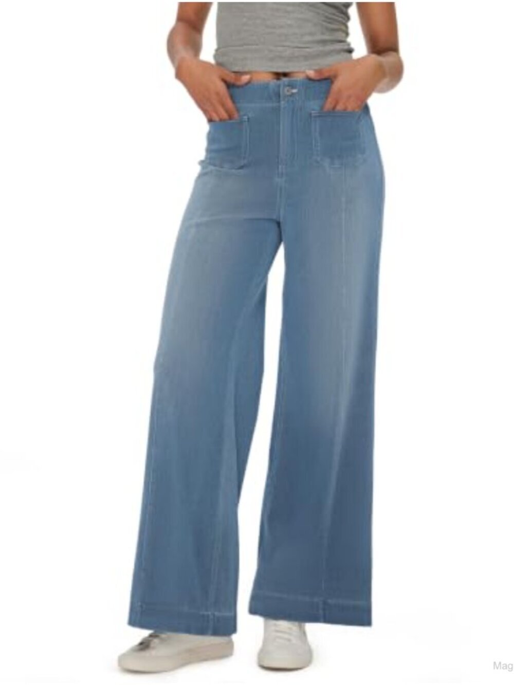 High Waisted Baggy Wide Leg Jeans Cotton Blend Boyfriend
